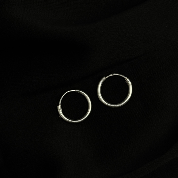 Plain Bali Hoop Earrings – 925 Fine Silver Simple Bali