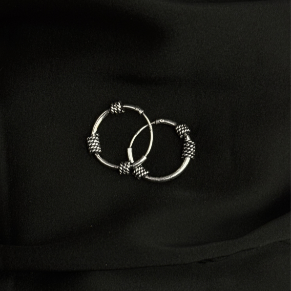 Traditional Bali Hoop Earrings – 925 Sterling Silver Ethnic Hoops Collection