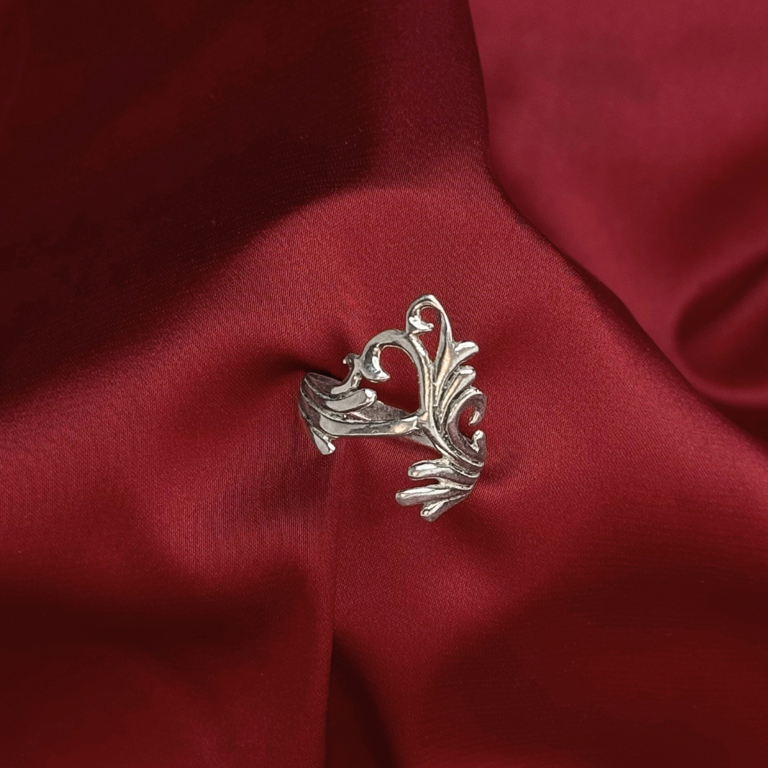 Tara Curl Sterling Silver Ring | Elegant Swirl Adjustable Design