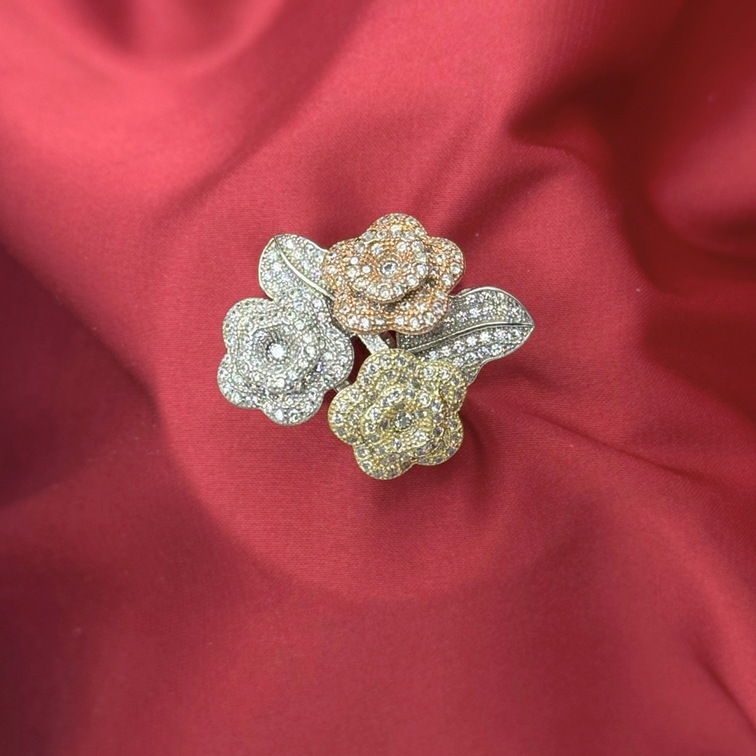 Wild Bloom Sterling Silver Floral Cocktail Ring – Bold Nature-Inspired Luxury