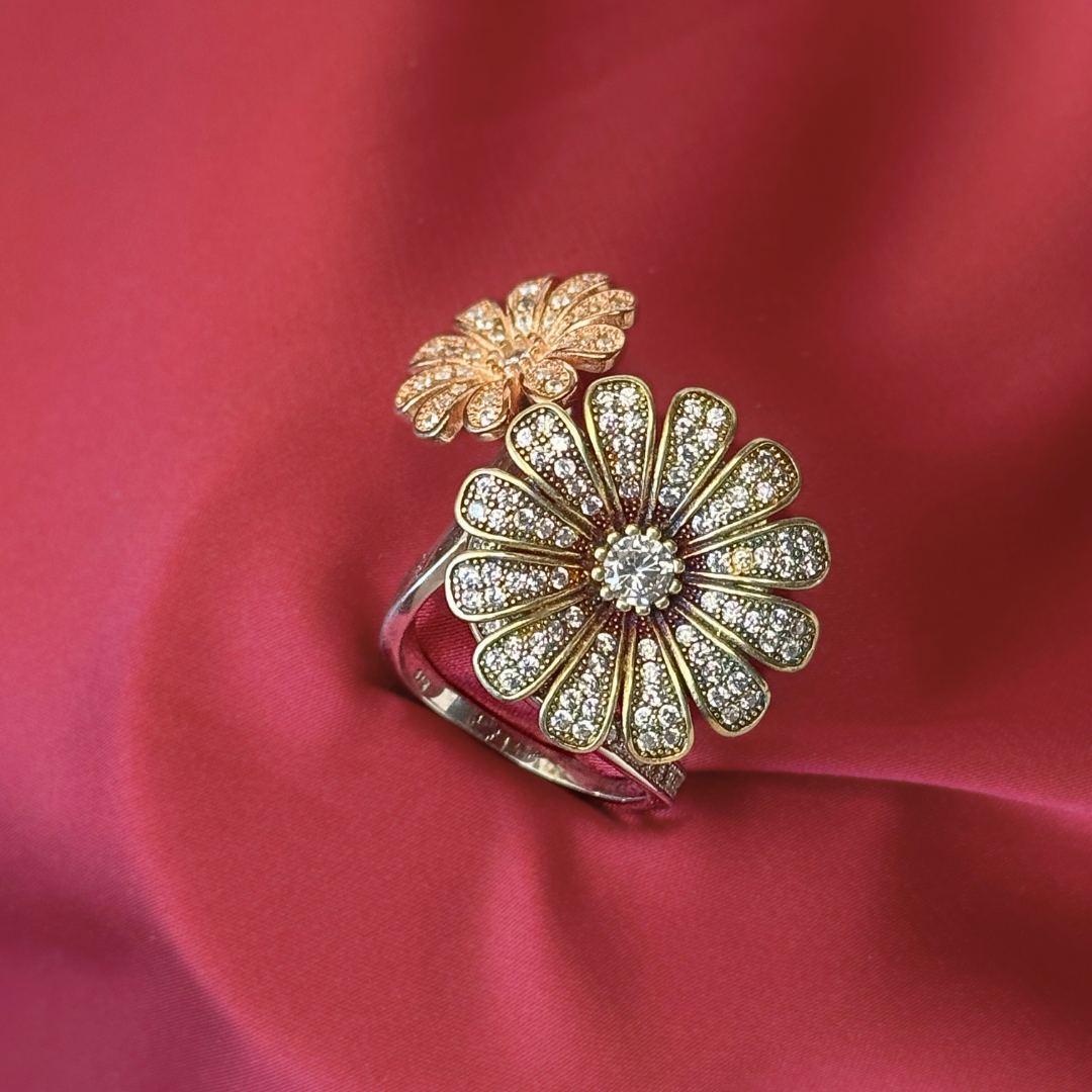 Anaya Flow Sterling Silver Cocktail Ring – Graceful Floral Twist