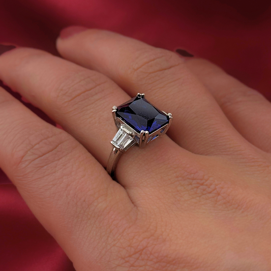 Sapphire Empress – Royal Blue Silver Ring
