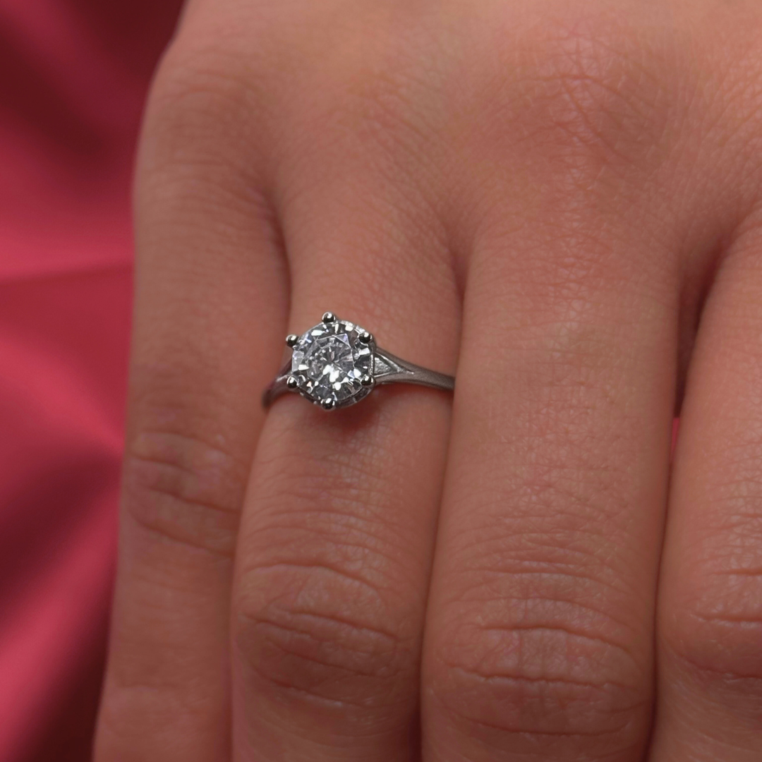 Classic Solitaire – Timeless Silver Solitaire Ring in 92.5 Sterling Silver