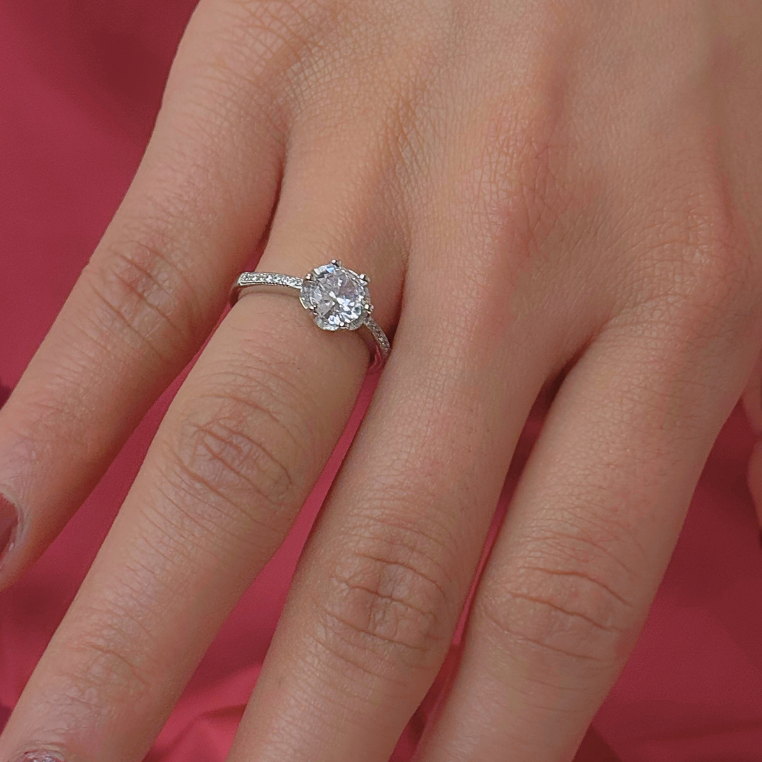 Classic Solitaire – Timeless Silver Solitaire Ring in 92.5 Sterling Silver