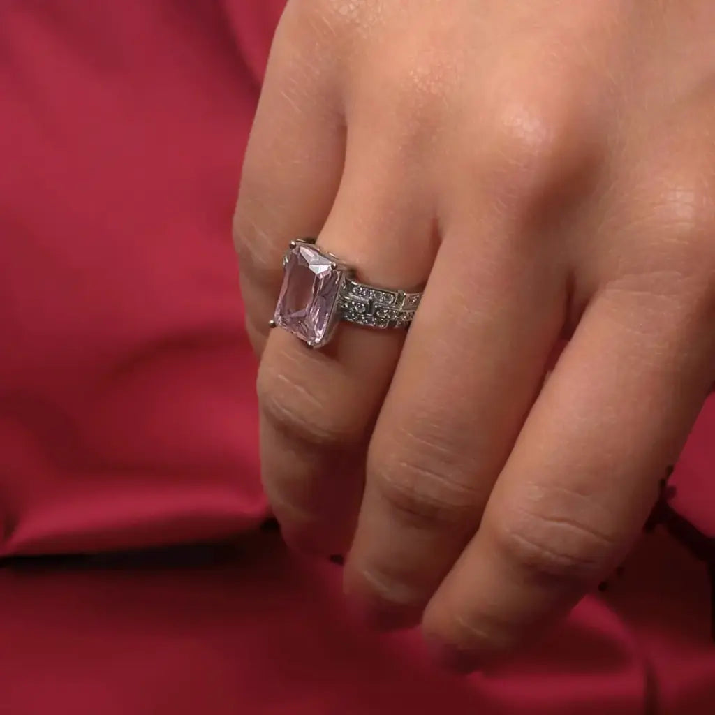 Pink Tourmaline – Graceful Pink Silver Ring