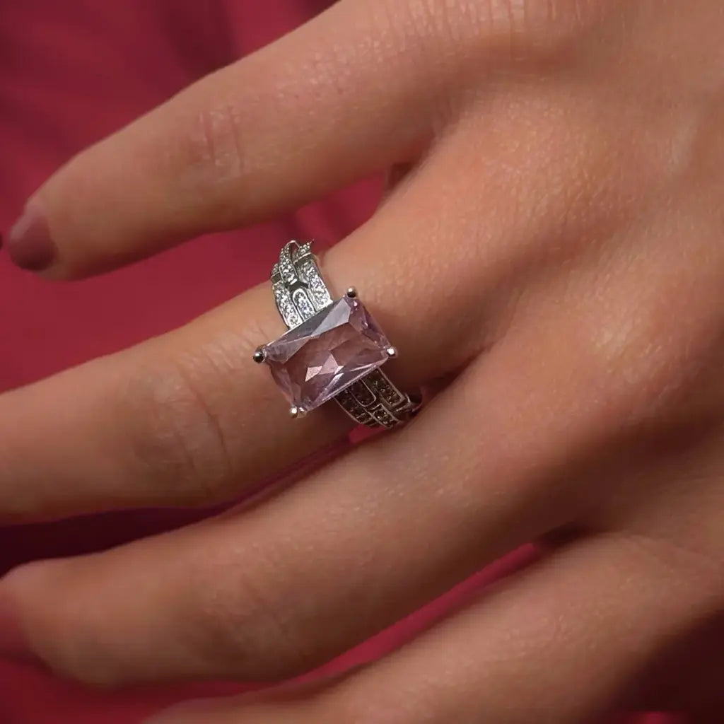 Pink Tourmaline – Graceful Pink Silver Ring