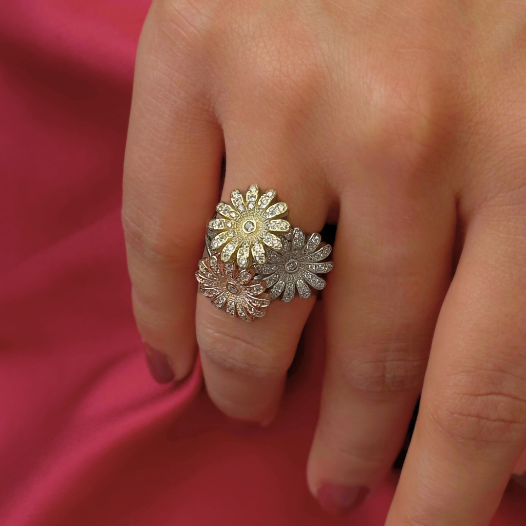 Petal Empress Sterling Silver Statement Ring