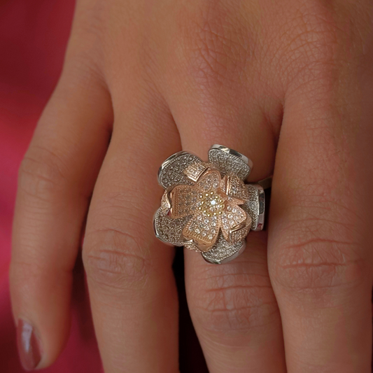 Luna Bloom Sterling Silver Cocktail Ring
