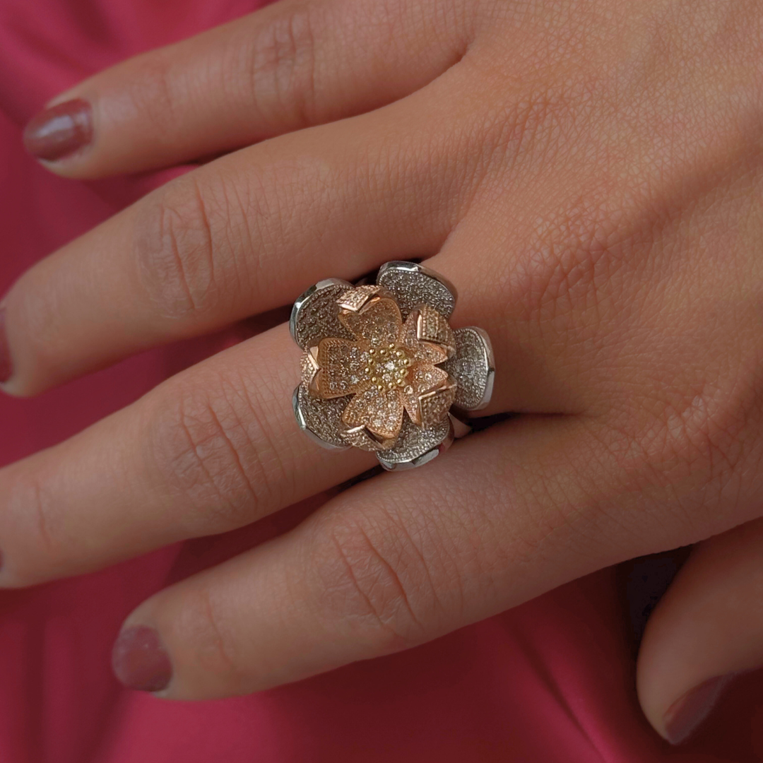 Luna Bloom Sterling Silver Cocktail Ring