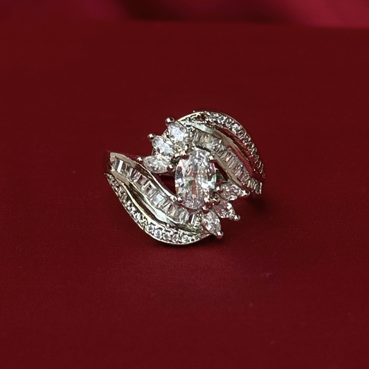 Lunar Crown – Halo Design Silver Ring