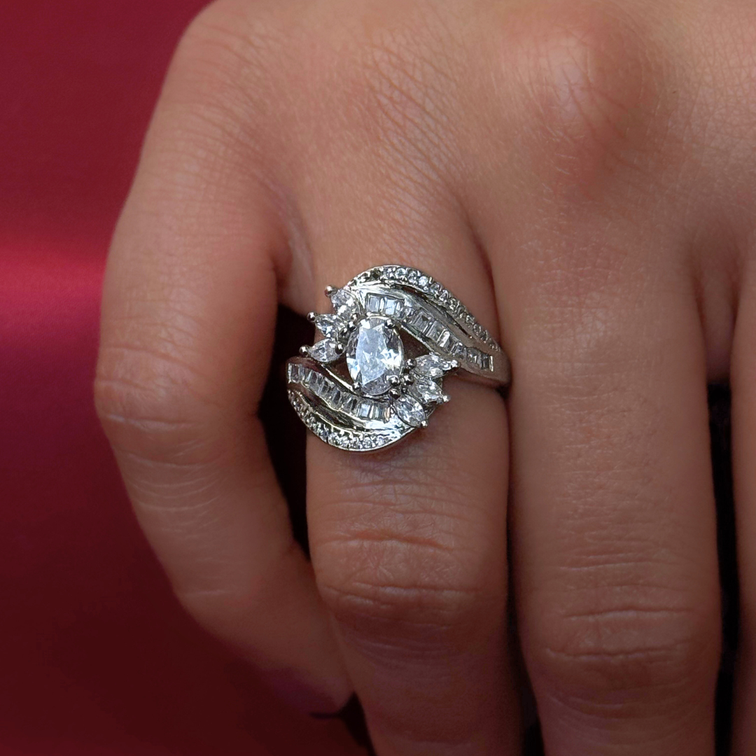 Lunar Crown – Halo Design Silver Ring