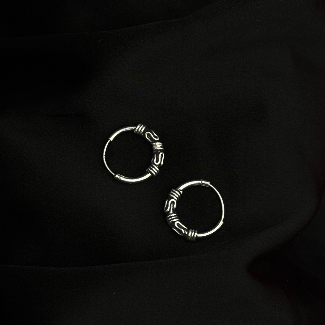 Traditional Bali Hoop Earrings – 925 Sterling Silver Ethnic Hoops Collection