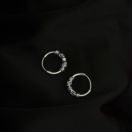 Traditional Bali Hoop Earrings – 925 Sterling Silver Ethnic Hoops Collection