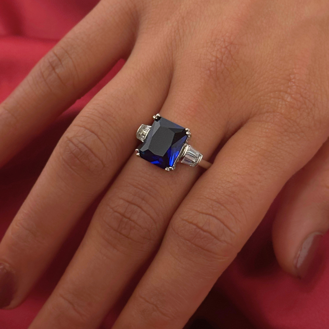 Sapphire Empress – Royal Blue Silver Ring