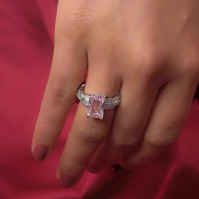 Pink Tourmaline – Graceful Pink Silver Ring